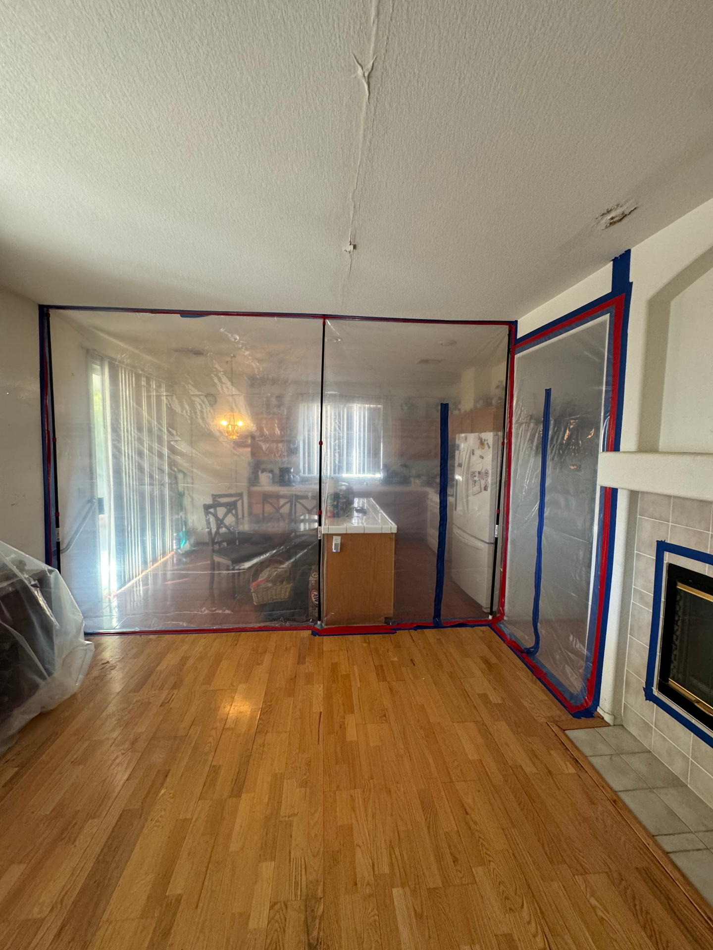 Negative-air HEPA mold containment barrier in a Salt Lake City commercial space